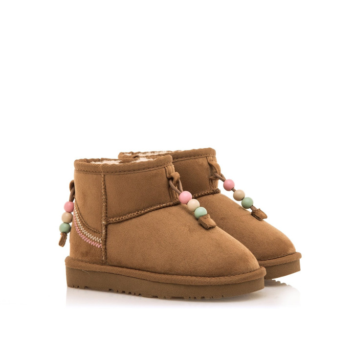 Botines Mustang sky marrones con cuentas de colores estilo australianas - Querol online