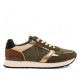Zapatillas urban Mustang joggo classic kaki con detalles beige y marrones con cremallera lateral - Querol online