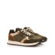Zapatillas urban Mustang joggo classic kaki con detalles beige y marrones con cremallera lateral - Querol online