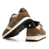 Zapatillas urban Mustang joggo classic kaki con detalles beige y marrones con cremallera lateral