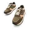Zapatillas urban Mustang joggo classic kaki con detalles beige y marrones con cremallera lateral