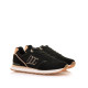 Zapatillas urban Mustang joggo classic negras con detalles en oro rosa - Querol online