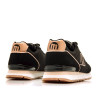 Zapatillas urban Mustang joggo classic negras con detalles en oro rosa