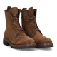 Botines planos Alpe militare marrones de piel con cremallera lateral y cordones - Querol online