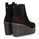 Botines tacón Alpe sasha negras de piel con cuña - Querol online