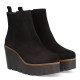Botines tacón Alpe sasha negras de piel con cuña - Querol online