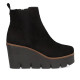 Botines tacón Alpe sasha negras de piel con cuña - Querol online