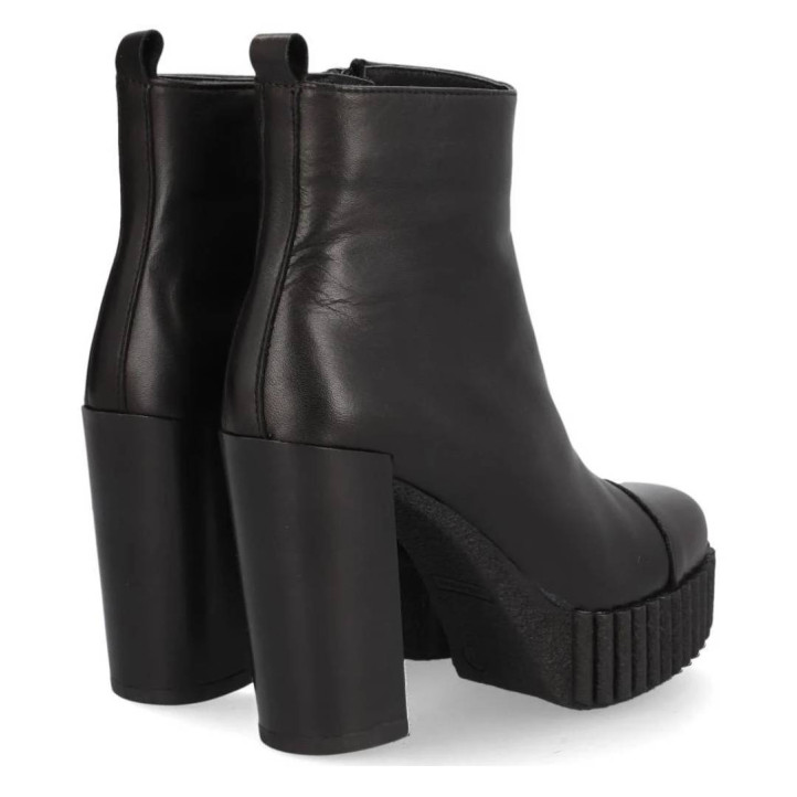 Botins de taló Alpe andrea negres de pell amb platadorma i taló alt - Querol online