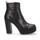 Botines tacón Alpe andrea negros de piel con plataforma y tacón alto - Querol online