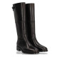 Botas planas Alpe couture negras de piel con hebilla decorativa - Querol online