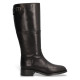 Botas planas Alpe couture negras de piel con hebilla decorativa - Querol online