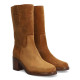Botas tacón Alpe dakota marrones de piel con tirador lateral - Querol online