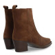 Botines tacón Alpe brooklyn marrón chocolate de piel estilo cowboy - Querol online
