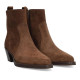 Botines tacón Alpe brooklyn marrón chocolate de piel estilo cowboy - Querol online