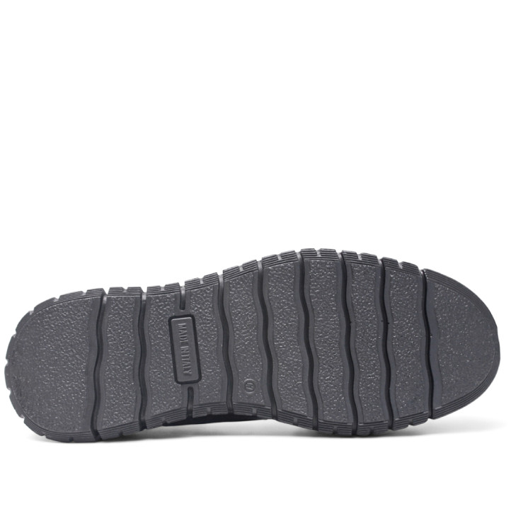 Zapatos vestir Imac negros de piel con cordones al tono y franja marrón en la suela - Querol online