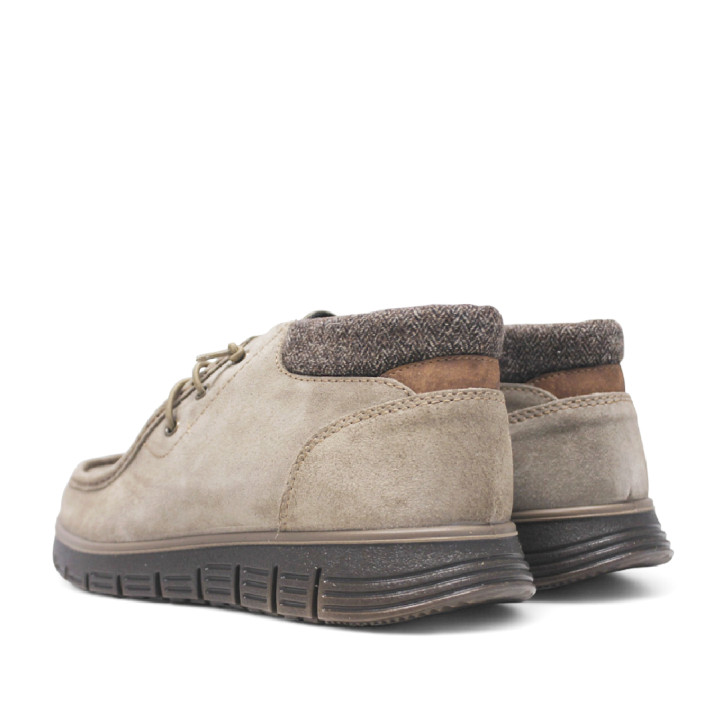 Botines Imac marrones de ante con panel textil posterior y suela en contraste - Querol online