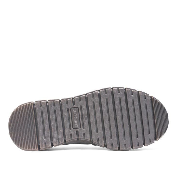 Botins Imac marrons de camussa amb panell textil posterior i sola en contrast - Querol online