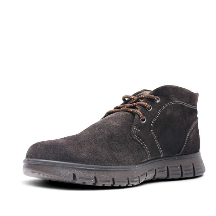 Botins Imac marrons de camussa amb repunt en blanc - Querol online