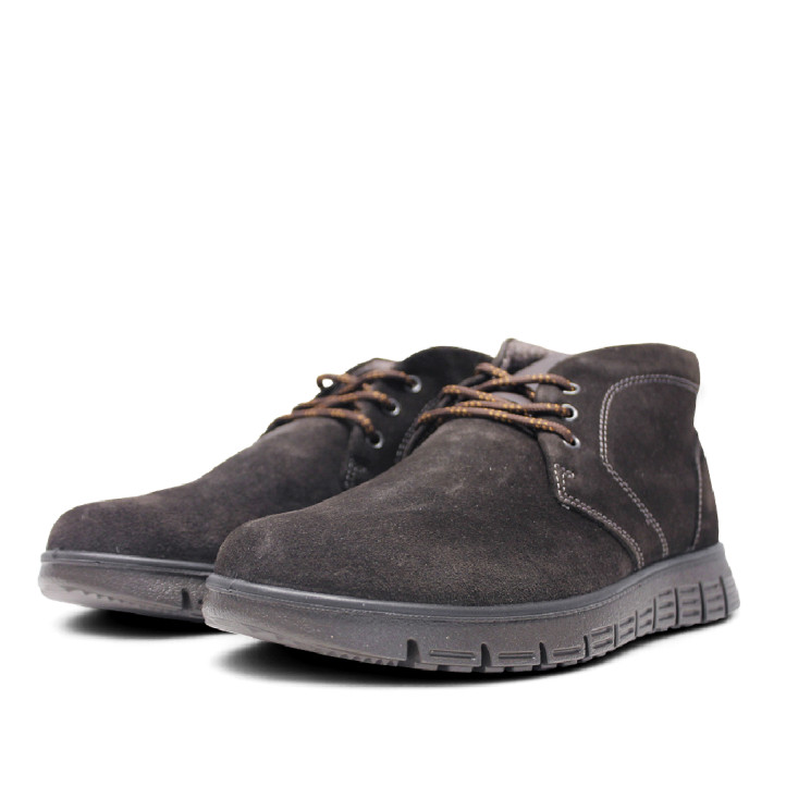 Botins Imac marrons de camussa amb repunt en blanc - Querol online