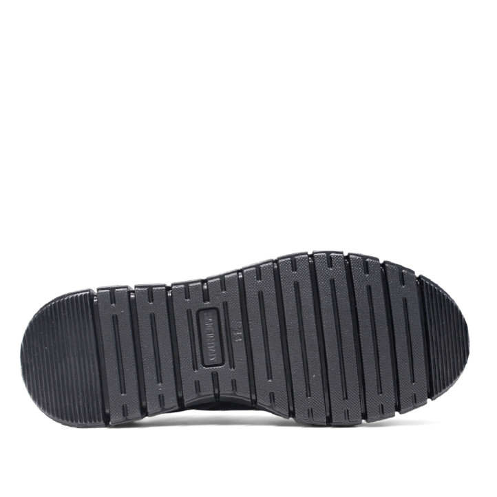 Sabates sport Imac negres de pell amb cordons i cremallera lateral amb sola dentada - Querol online