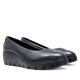 Zapatos cuña Imac negros de piel de estilo clásico con cuña - Querol online
