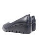 Zapatos cuña Imac negros de piel de estilo clásico con cuña - Querol online