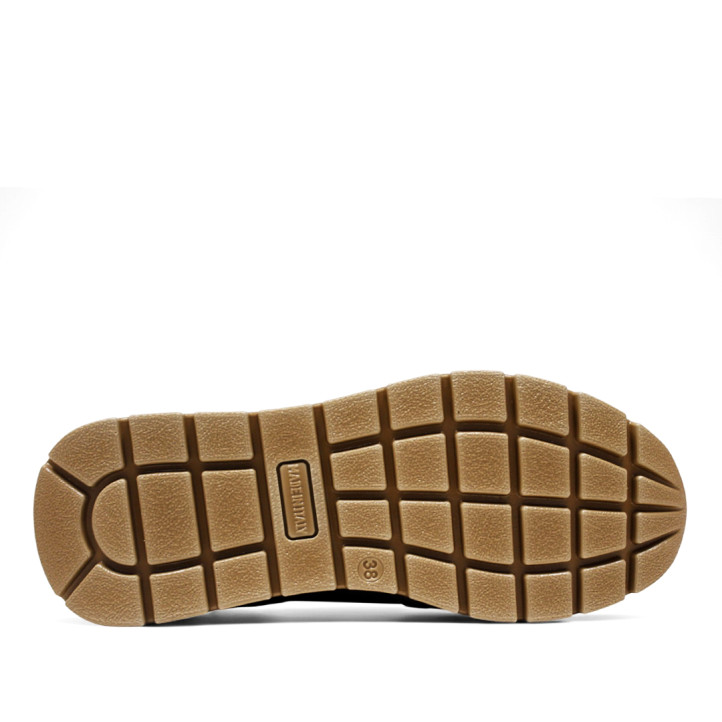 Zapatillas urban Imac marrones de piel con cremallera lateral y panel trasero de animal print - Querol online