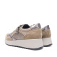 Sabatilles urban Imac taupe de pell amb panells platejats i cremallera lateral - Querol online