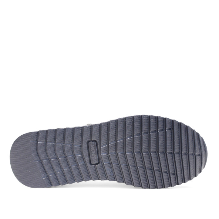 Zapatillas urban Imac taupe de piel con paneles plateados y cremallera lateral - Querol online