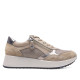 Zapatillas urban Imac taupe de piel con paneles plateados y cremallera lateral - Querol online