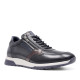 Zapatos sport Fluchos louise negros de piel con cordones y cremallera lateral - Querol online