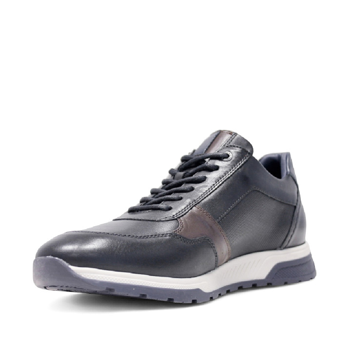 Zapatos sport Fluchos louise negros de piel con cordones y cremallera lateral - Querol online