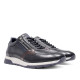 Sabates sport Fluchos louise negres de pell amb cordons i cremallera lateral - Querol online