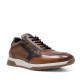 Zapatos sport Fluchos louise marrones de piel con cordones y cremallera lateral - Querol online