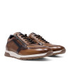 Sabates sport Fluchos louise marrons de pell amb cordons i cremallera lateral