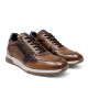 Sabates sport Fluchos louise marrons de pell amb cordons i cremallera lateral - Querol online