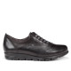 Zapatos planos Fluchos susan negros con cordones elásticos y suela flexible - Querol online