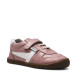 Zapatillas deporte Pirufin rosas y blancas de piel con cordones elásticos y velcro respetuosas - Querol online