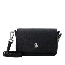 Bolso U.S. POLO ASSN. mansion flap black con doble correa - Querol online