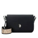 Bolso U.S. POLO ASSN. mansion flap black con doble correa - Querol online