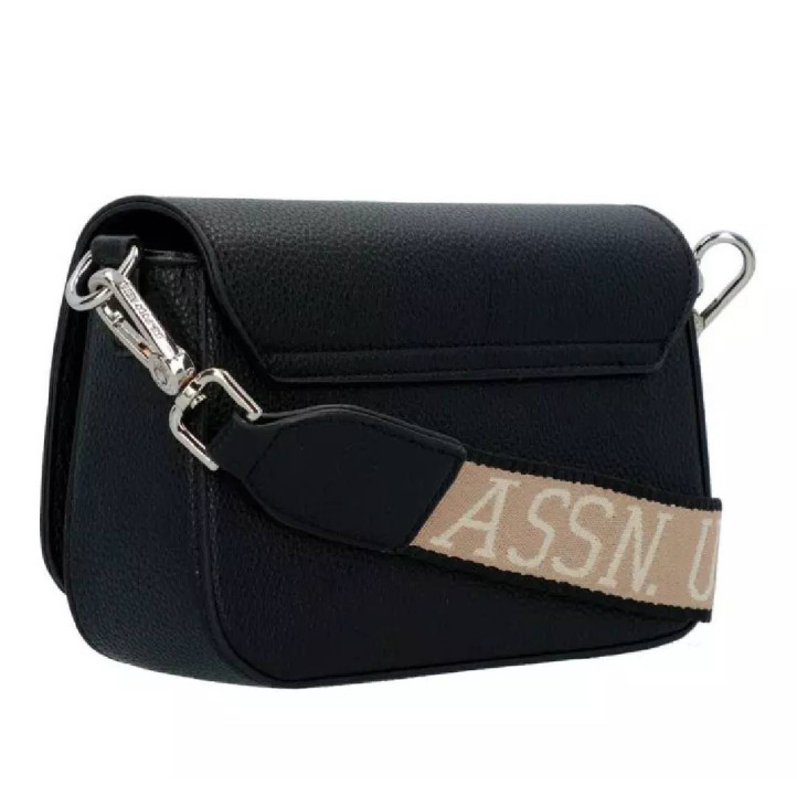 Bolso U.S. POLO ASSN. mansion flap black con doble correa - Querol online