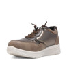 Zapatillas urban Amarpies taupe con paneles acolchados y animal print