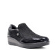 Zapatos cuña Amarpies negros con brillantes en el empeine y paneles efecto charol - Querol online