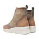 Botines tacón Amarpies marrones con cordones elásticos cremallera lateral y cuña en color blanco - Querol online