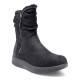 Botines planos Amarpies negros con pelo interior y cremallera decorativa - Querol online