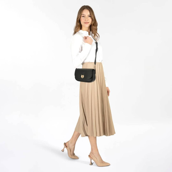 Bolso U.S. POLO ASSN. middleton flap black con herradura - Querol online