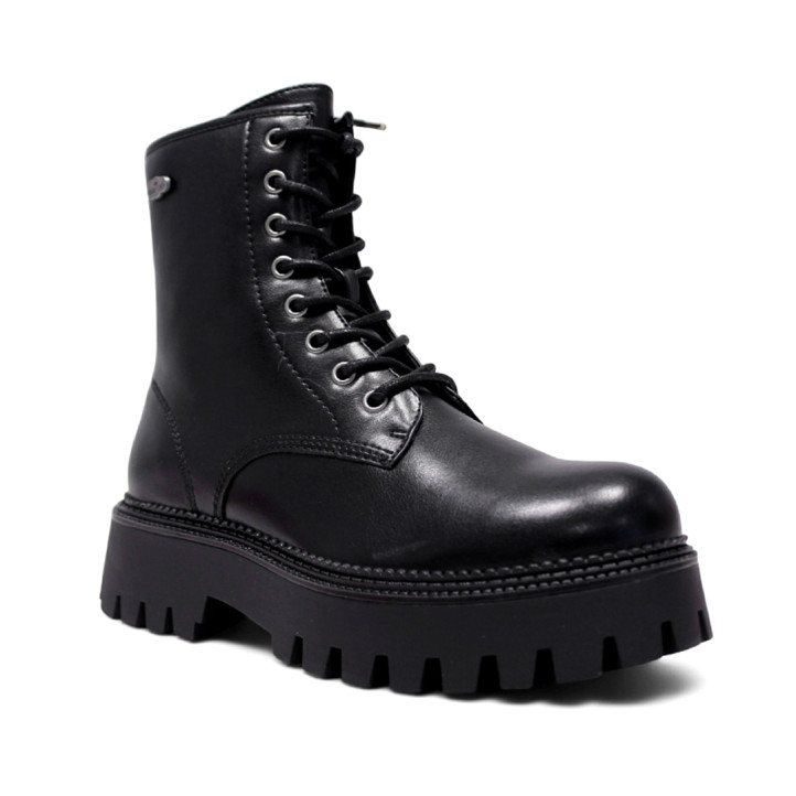 Botins plataforma BB Up negres d'estil militar de canya estreta i plataforma - Querol online