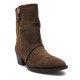 Botins de taló BB Up marrons amb cremallera decorativa i taló mig - Querol online