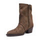 Botins de taló BB Up marrons amb cremallera decorativa i taló mig - Querol online