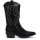 Botes de taló BB Up negres d'estil cowboy amb microtatxes - Querol online